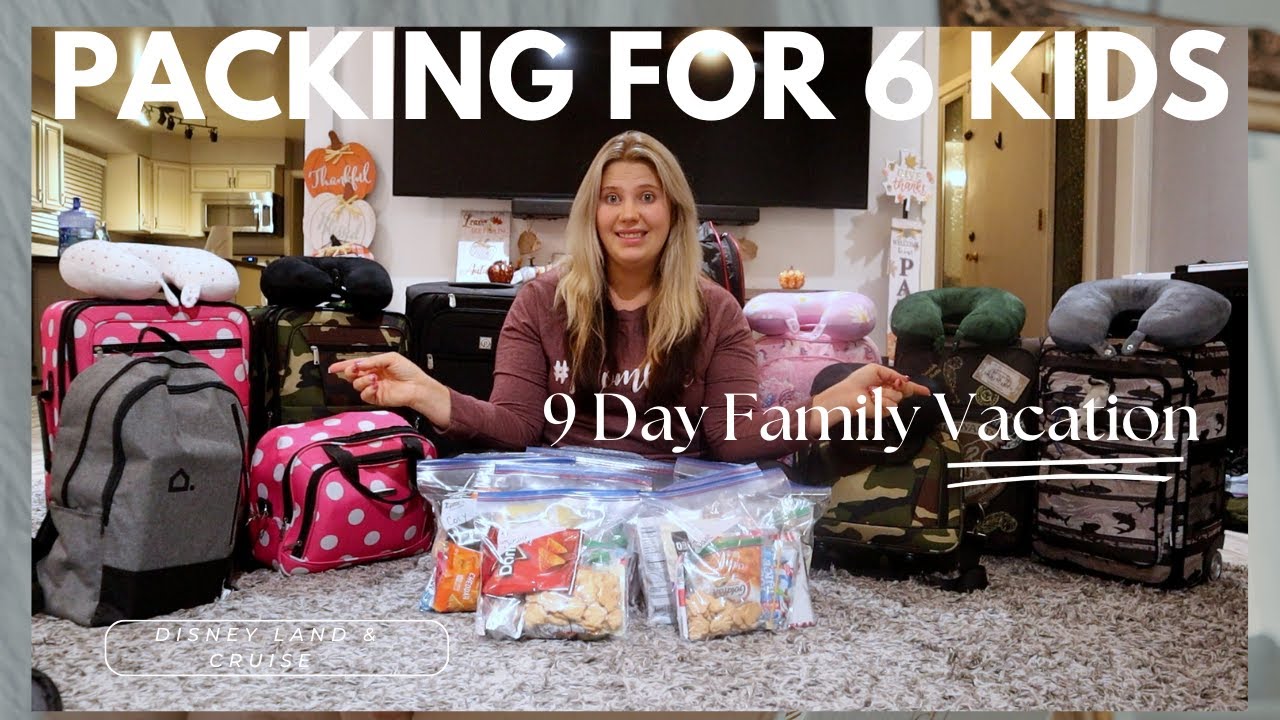 HOW TO PACK FOR 6 KIDS FOR A CRUISE! || LARGE FAMILY CRUISE || DISNEY LAND TRIP