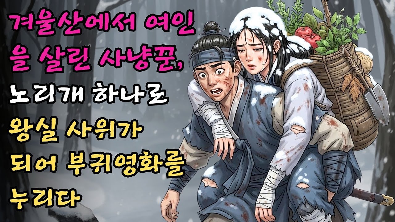 겨울산에서 동사하기 직전의 여인을 품어 살려낸 사냥꾼이 그녀가 건넨 노리개 하나로 왕실의 사위가 되어 부귀영화를 누리게 된 진실 