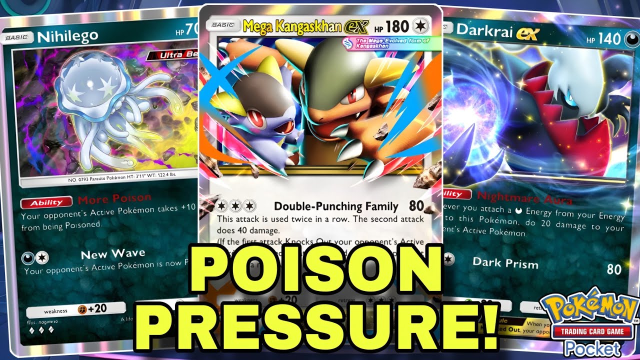 This MEGA KANGASKHAN DARKRAI Poison Deck Is Stacking Massive Damage Every Turn! | Pokemon TCG Pocket