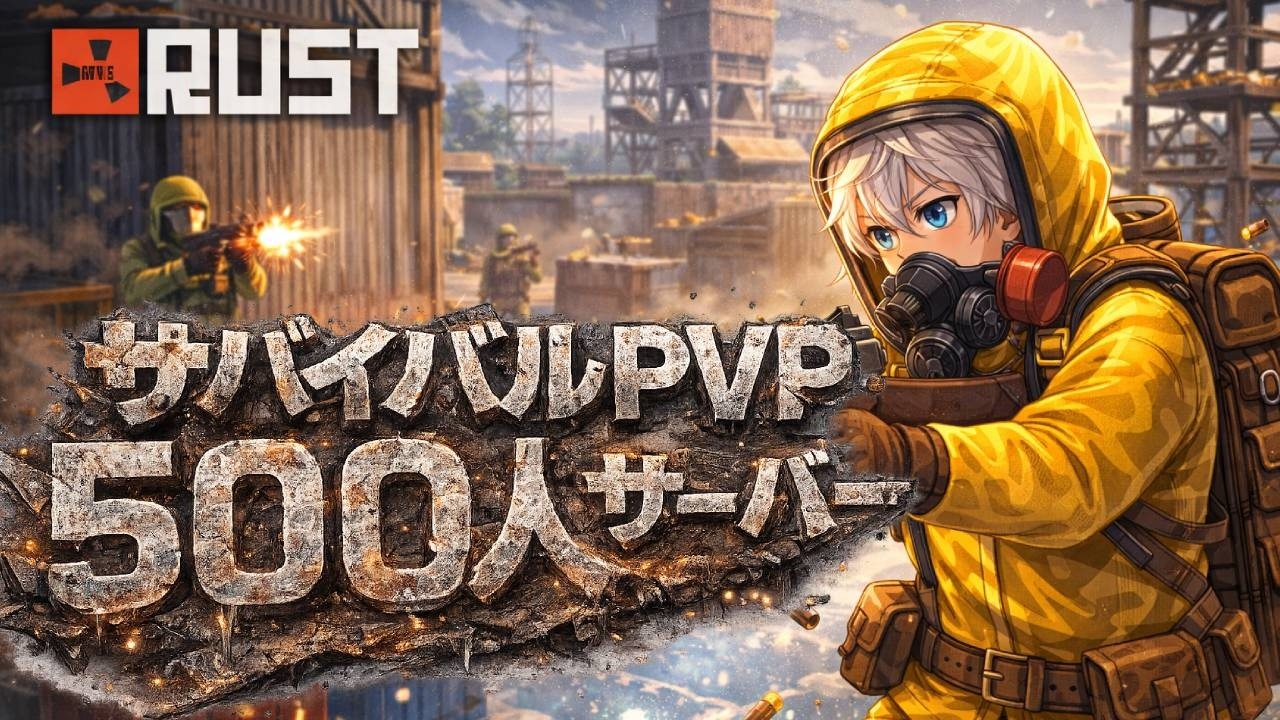 【2人VS500人】かなりの人数がいるサーバーで生き残ることが出来るのか？【RUST】【ラスト】