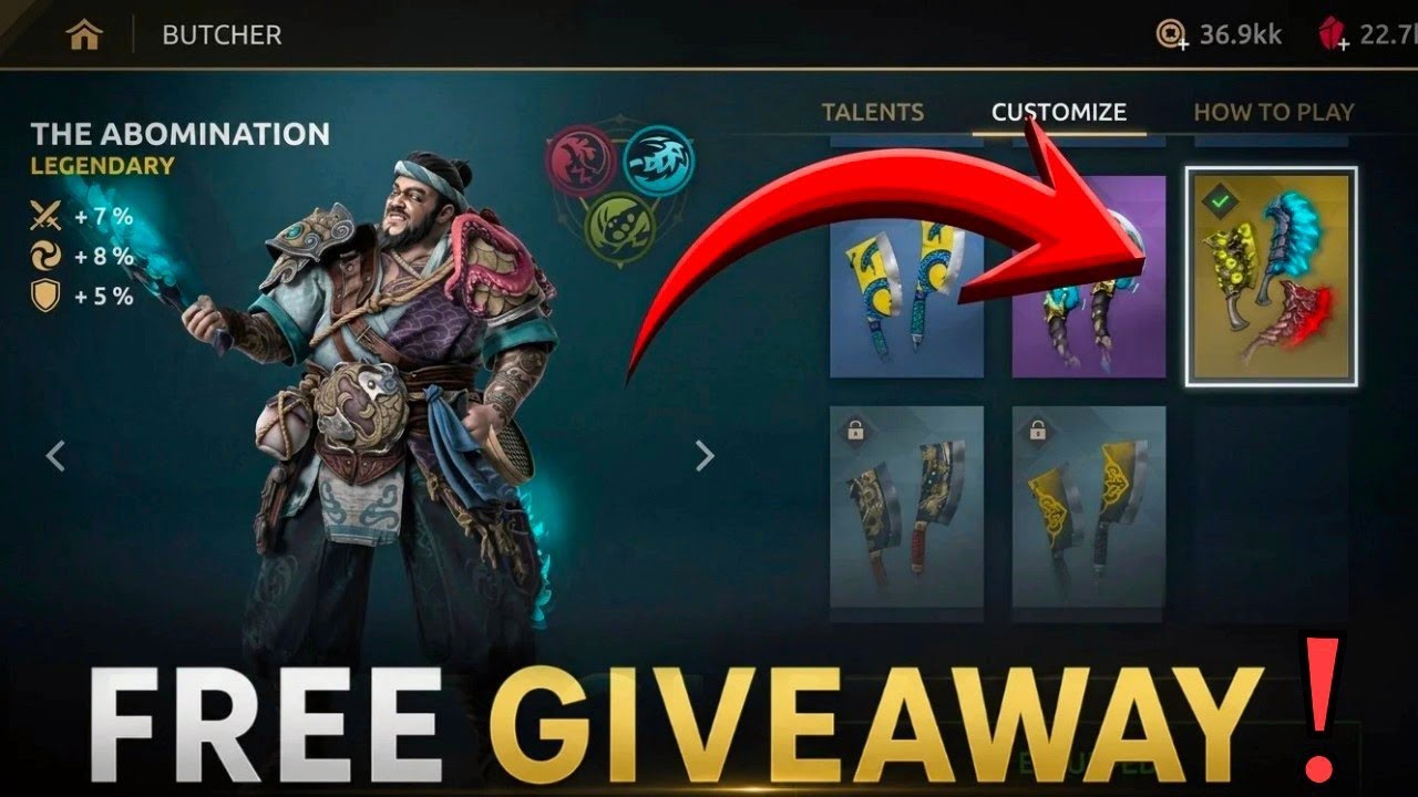 Butcher LEGENDARY WEAPON SET Promo code GIVEAWAY For Everyone 🔥 | Shadow Fight 4 Arena 