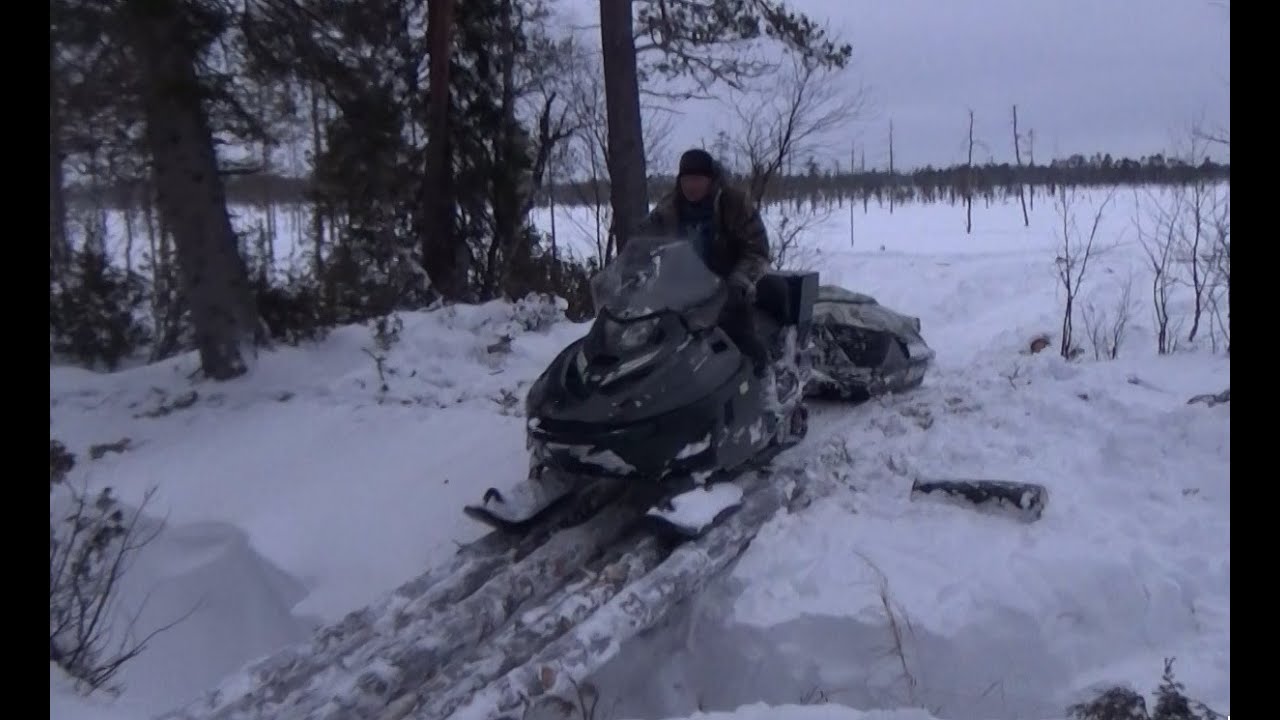 НА СНЕГОХОДЕ В ТАЙГУ, ПРОБИВАЕМСЯ К ИЗБЕ.