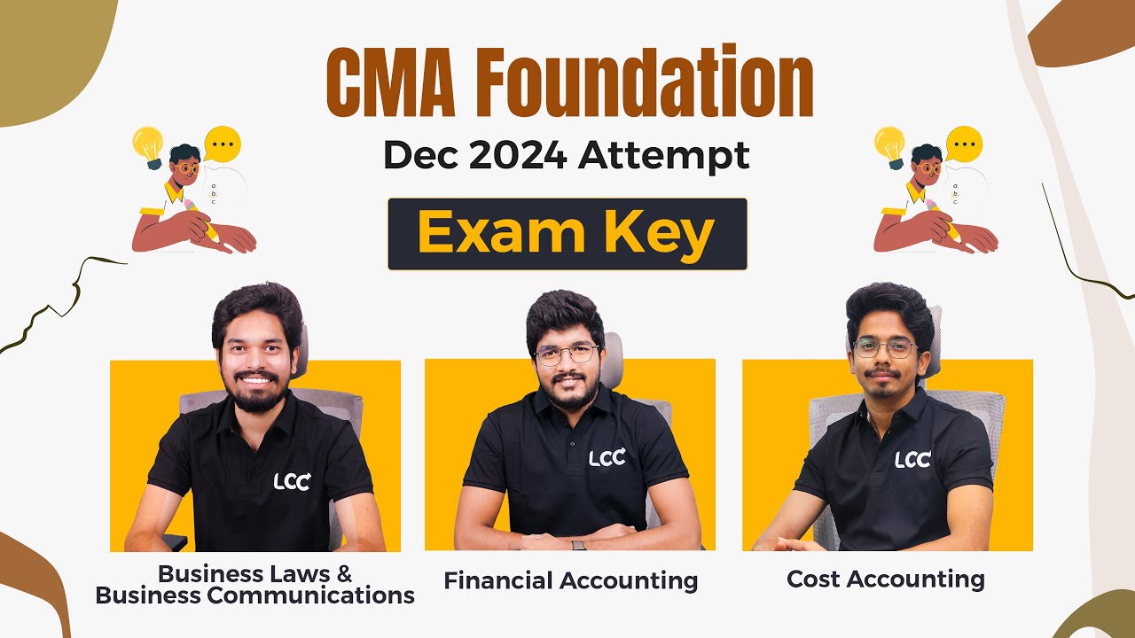 🎯 CMA Foundation Dec 2024 Exams: Answer Key for MCQs! || Lakshya Edu