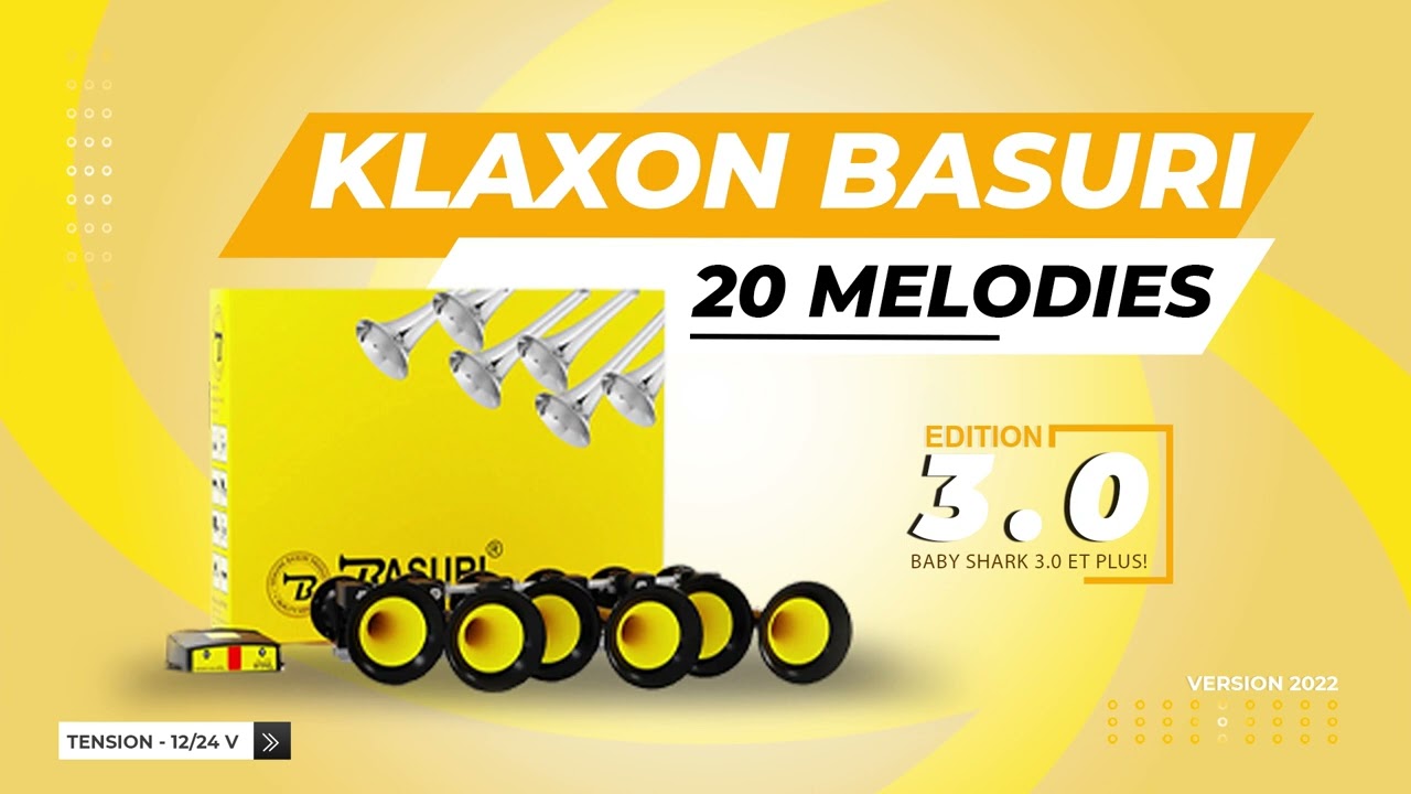 🔴 Klaxon Basuri 20 Melodies - Edition 3.0 Baby shark - 12/24 Volts
