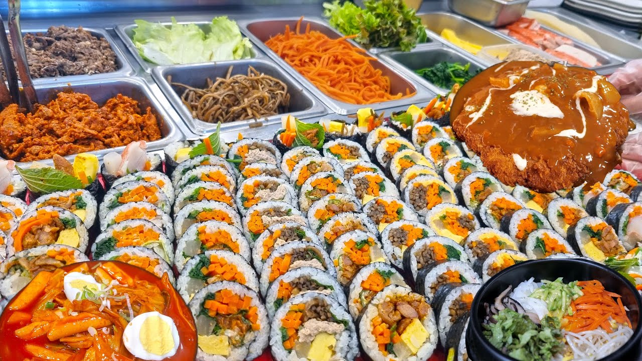 K푸드의 대표 속꽉찬 김밥부터 국산 다슬기를 한땀 한땀 딴 다슬기탕과 경력50년 넘는 부산 무떡볶이 맛집 BEST! K-food / Korean food / Street food