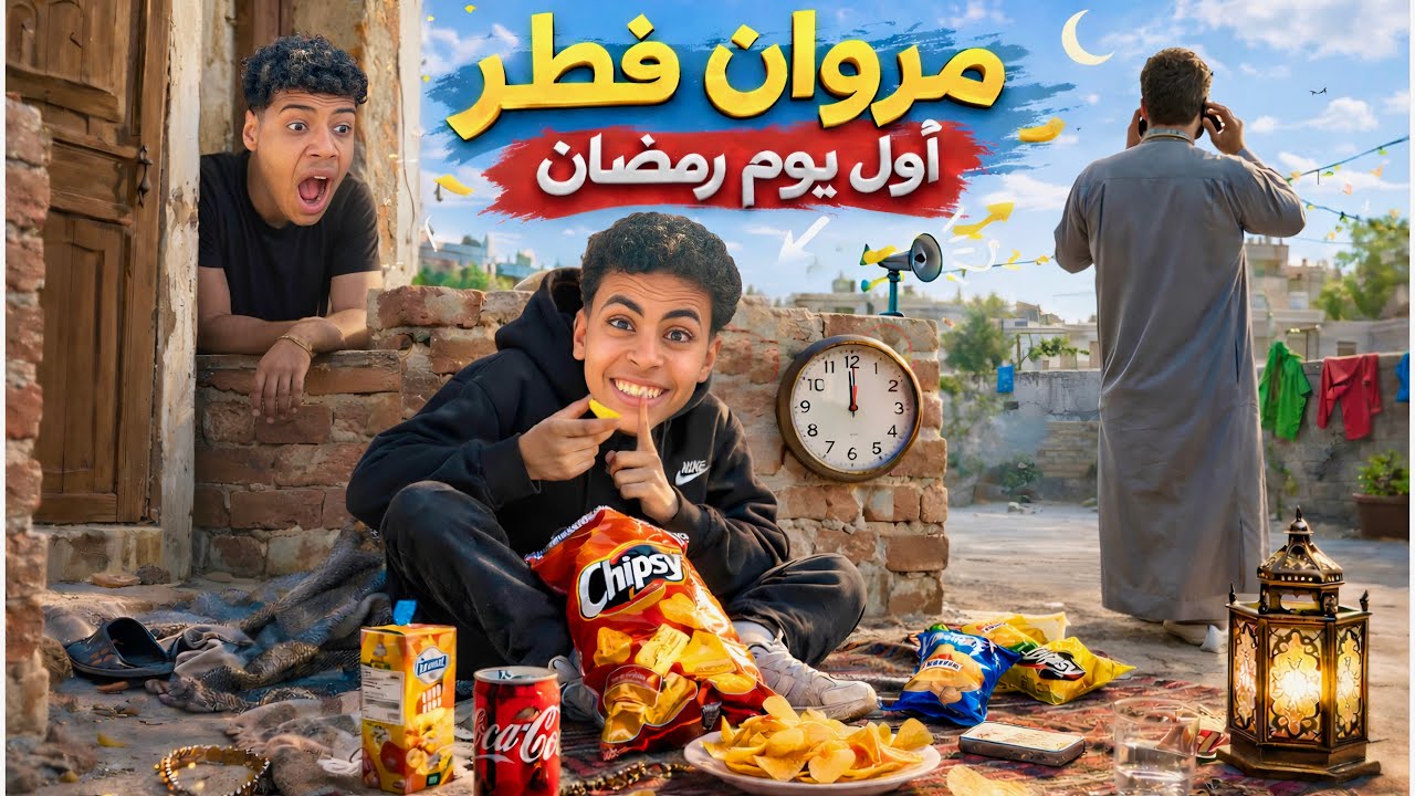 مروان فطر ☪️ اول يوم رمضان 🍔🤫