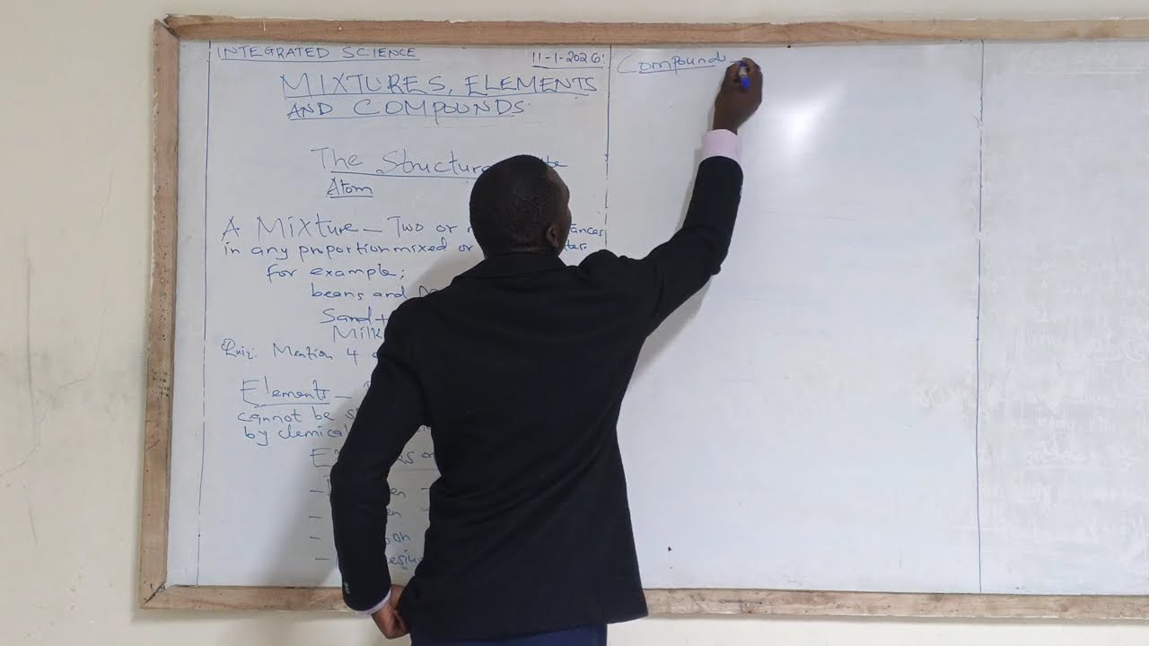 STRUCTURE OF ATOM - ( LESSON 1 JSS GRADE 9 INTEGRATED SCIENCE TOPIC 1 MIXTURES, ELEMENTS &COMPOUNDS)