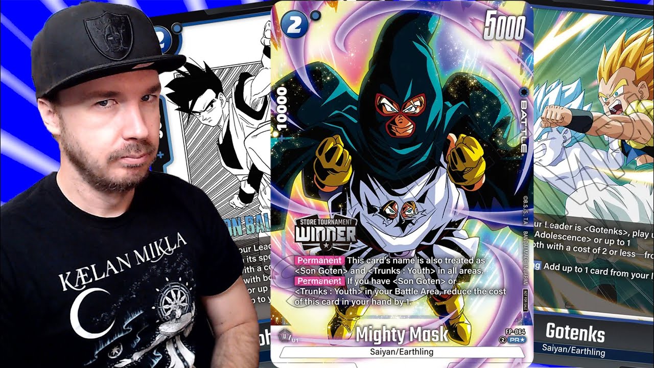 Gotenks with Might Mask Deck Profile - FB08 Saiyan's Pride - Dragon Ball Fusion World