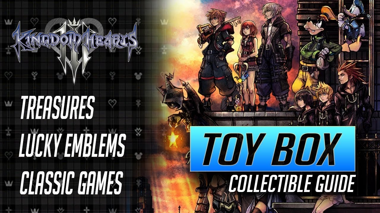 Kingdom Hearts 3 - TOY BOX Collectible Guide - All Treasures, Classic Kingdom Games & Lucky Emblems
