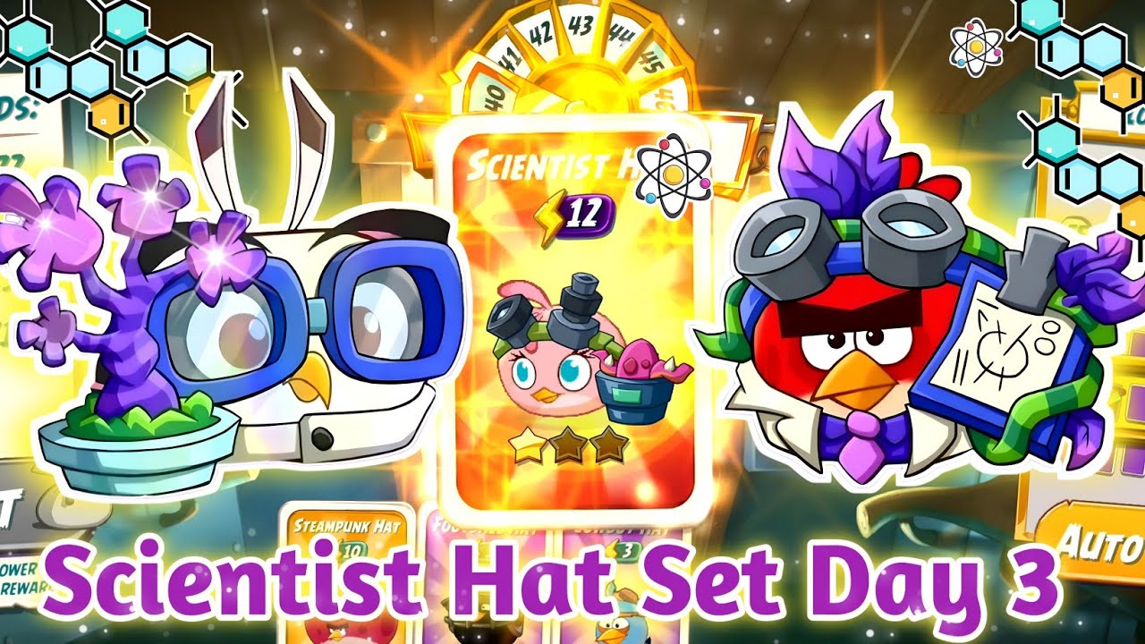 Башня Фортуны, 3-й день, набор «Шляпа учёного» 🧪🔭🦠💦 — Angry Birds 2 😻