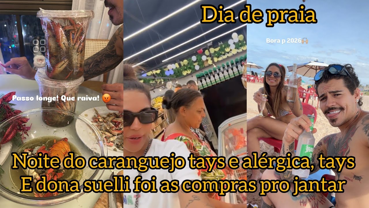 Noite do caranguejo 🦀 tays e alérgica, tays e dona suelli foi as compras pro jantar 