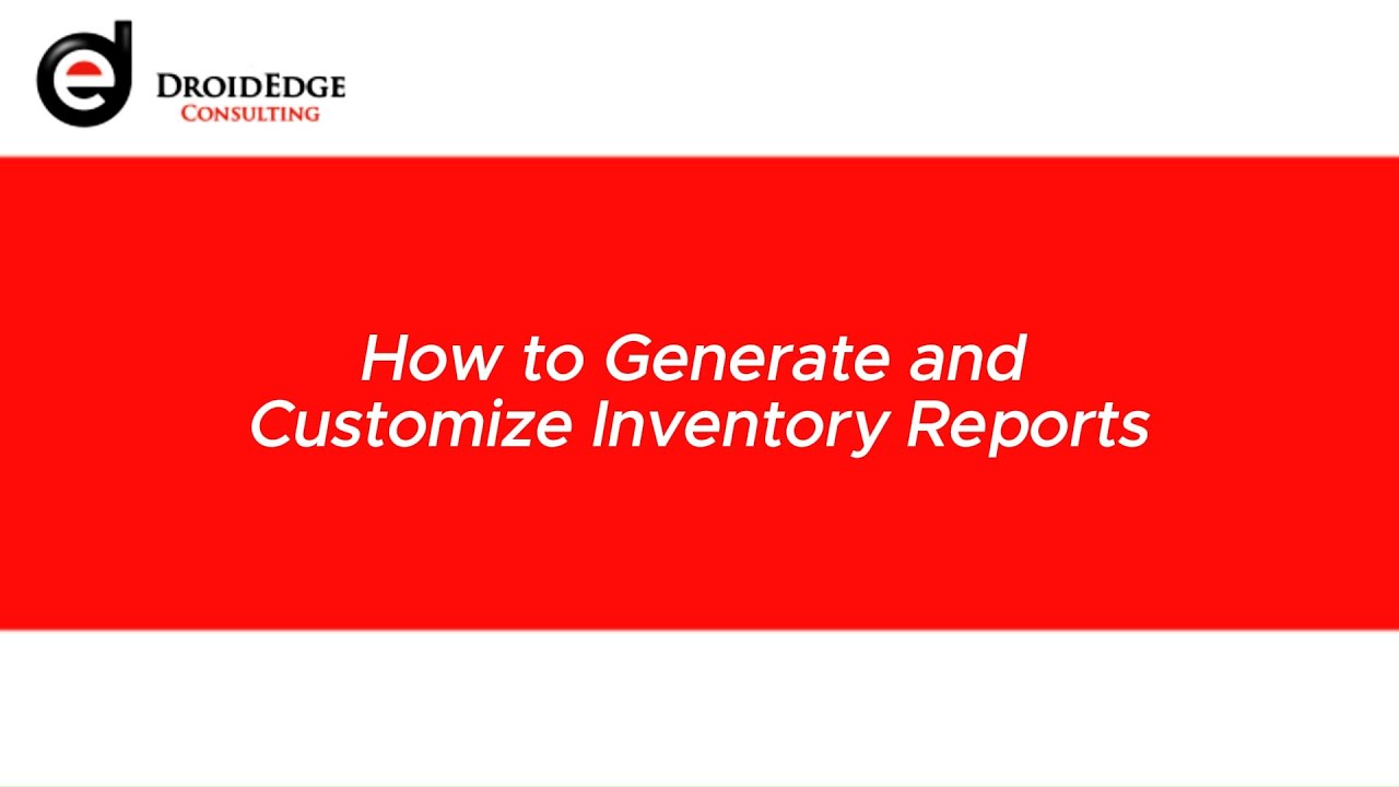 How to Generate and Customize Inventory Reports (Zoho Inventory)