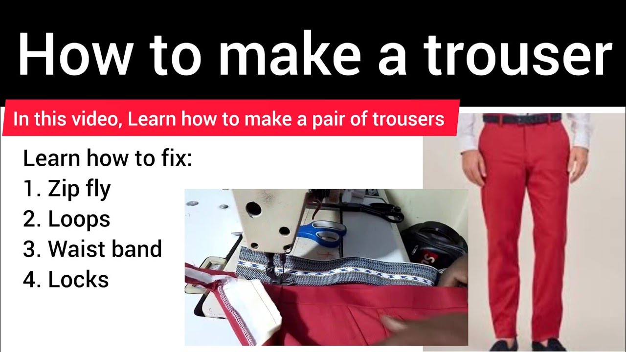 How to make a Trouser part 2 | fixing zip fly, belt, waist band, loops, locks