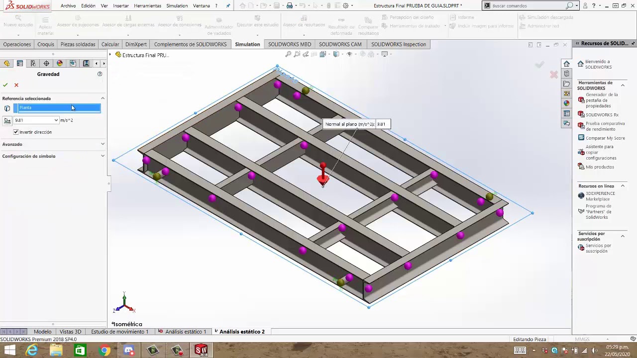 SOLIDWORKS - Diseño y análisis de elementos finitos en el bastidor
