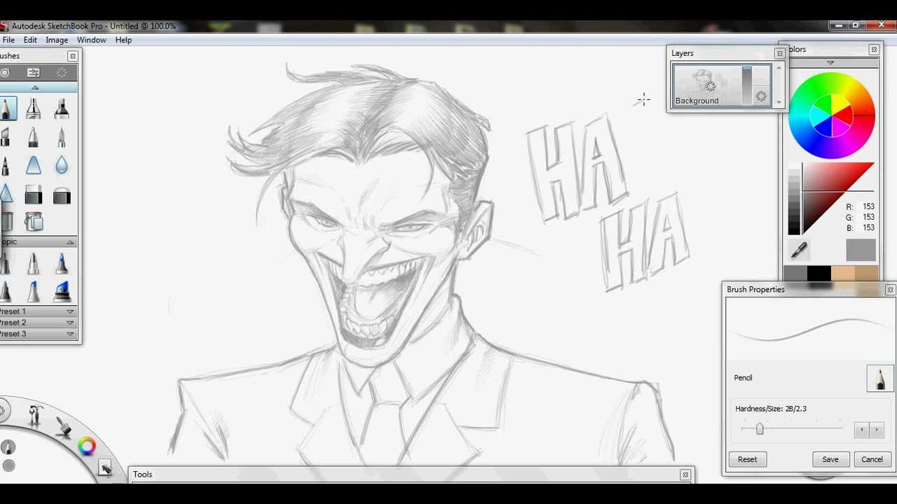 Sajad Shah : Sketching Joker on cintiq