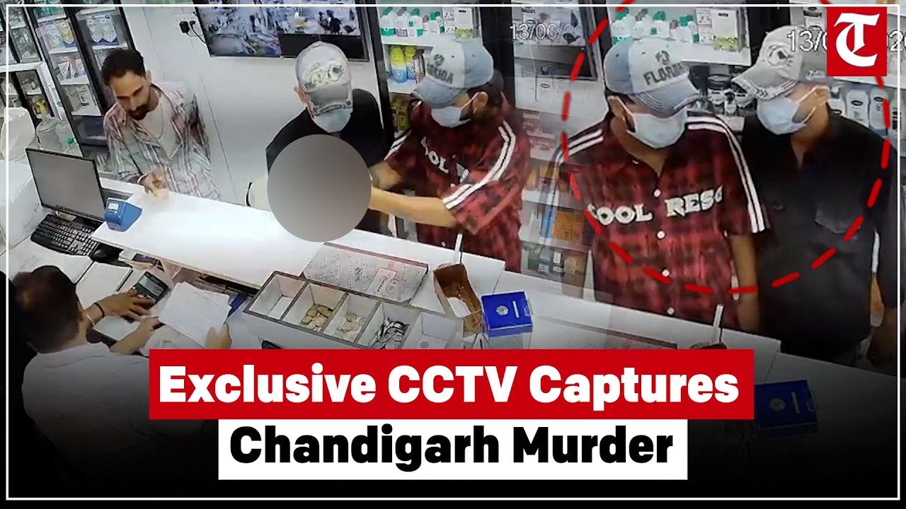 Exclusive CCTV Shows Masked Gunmen Enter Chandigarh Chemist Shop Before Fatal Shooting