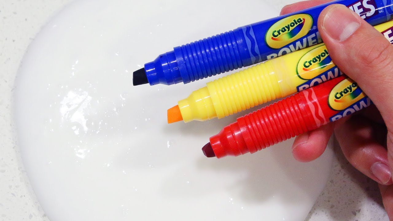 Satisfying Slime Coloring Swirls with Scented Crayola Markers!