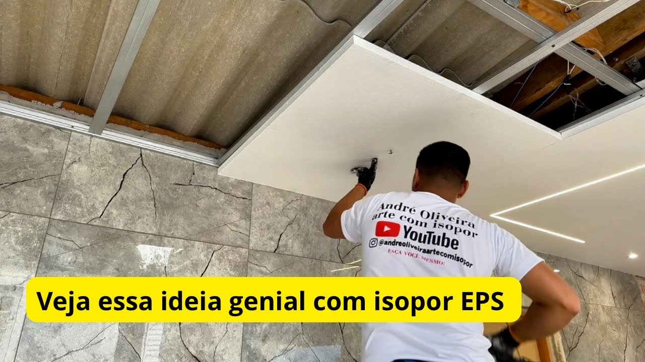 Ideia genial com isopor EPS: olha como o teto ficou incrível!