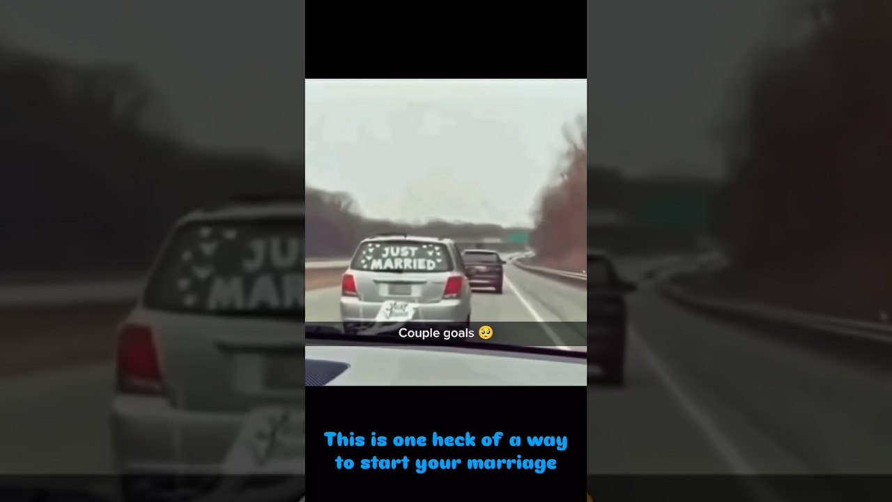 Just Married | Couple Goals #couple #goals #goal #marriage #car #cars #accident #bad #scary #crash