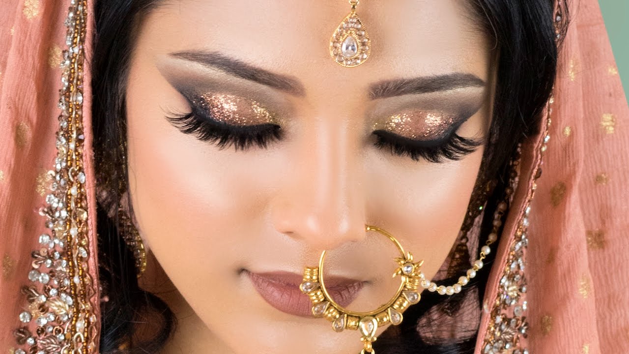 Gold and Bronze Bold Glitter Makeup
