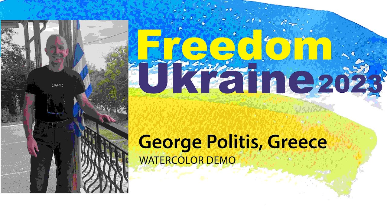 George Politis, Greece- Watercolor demo on International Festival Freedom Ukraine 2023