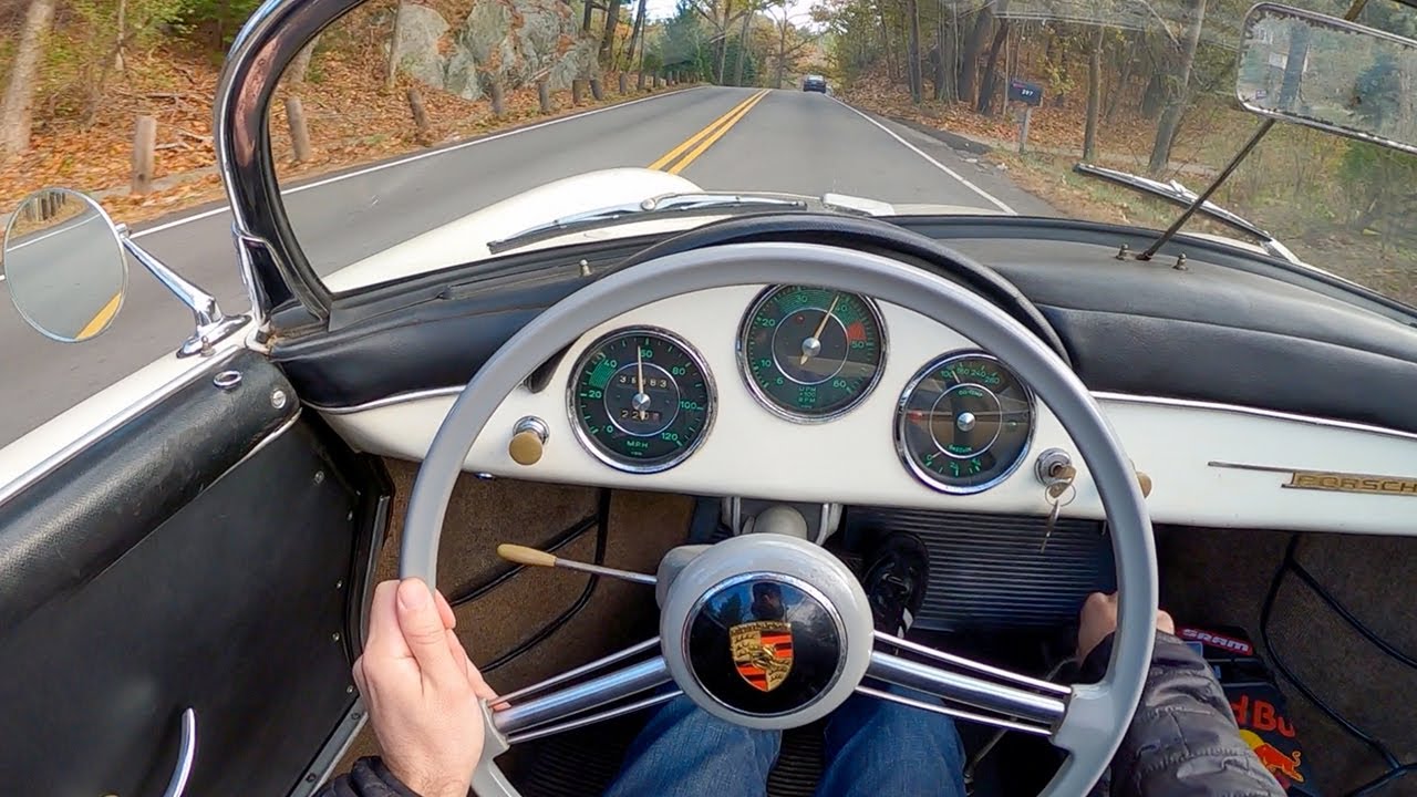 1956 Porsche 356A Speedster - POV Test Drive By Tedward (Binaural Audio)
