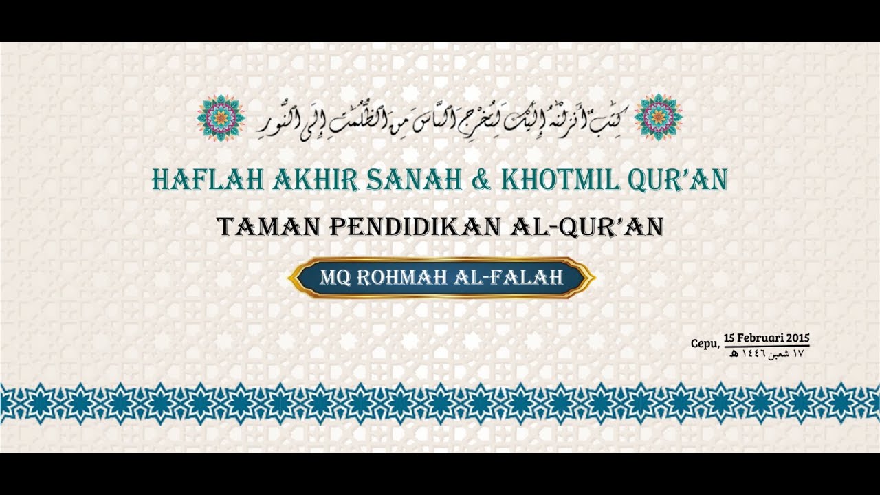LIVE STREAMING Haflah Akhir Sanah & Khotmil Qur'an TAMAN PENDIDIKAN AL QUR'AN 