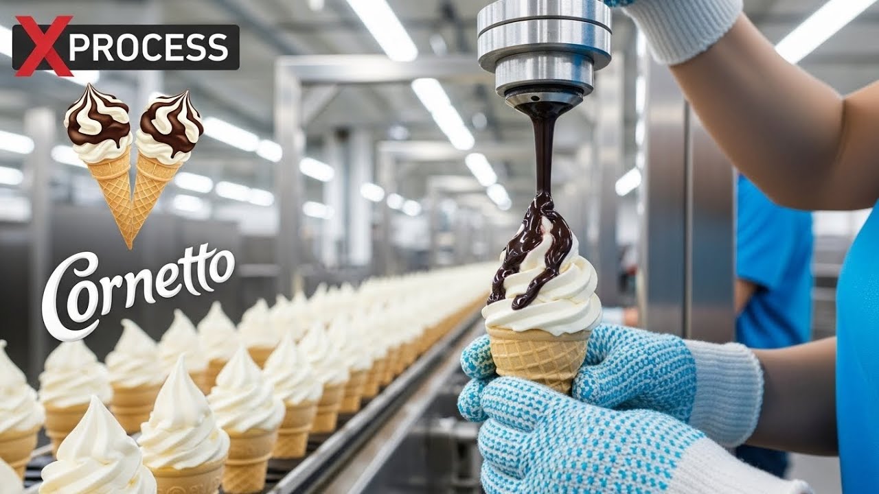 How Cornetto Ice Cream Is Made Inside a Real Factory (Step-by-Step)