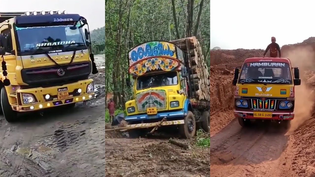 ചങ്കുറപ്പുള്ള lorry ഡ്രൈവർമാരുടെ മരണമാസ്സ്  driving | bharathbenz and tata lorry modification