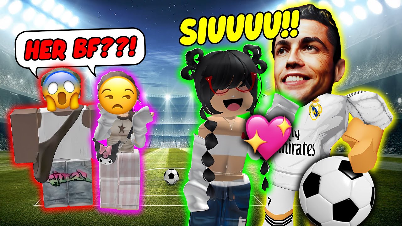 ⚽️ MY BOYFRIEND IS RONALDO 🔥 #roblox #robloxstory