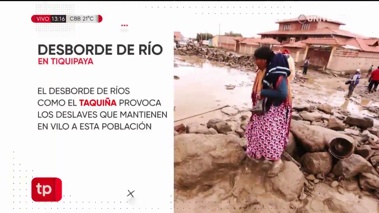 Deslave en el parque Tunari por el desborde del r&iacute;o Taqui&ntilde;a los vuelve afectar