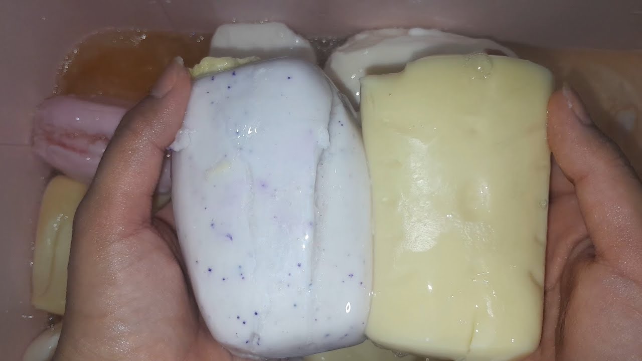 ASMR Multi Colour Creamy Soaked Soap Mushy Soap Relax Asmr #satisfying #asmrsounds #mushysoapasmr🧼💚💦