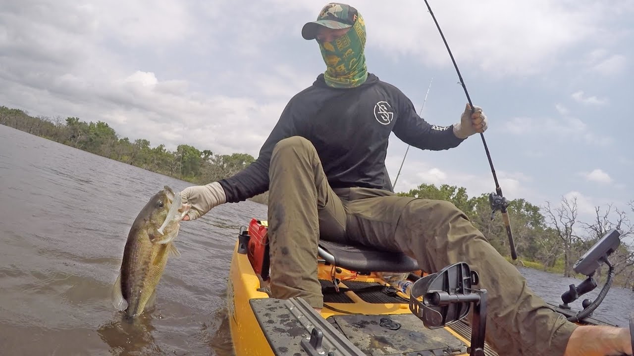 Kayak Bass Fishing with Jigs in Tree Tops #DANGLE