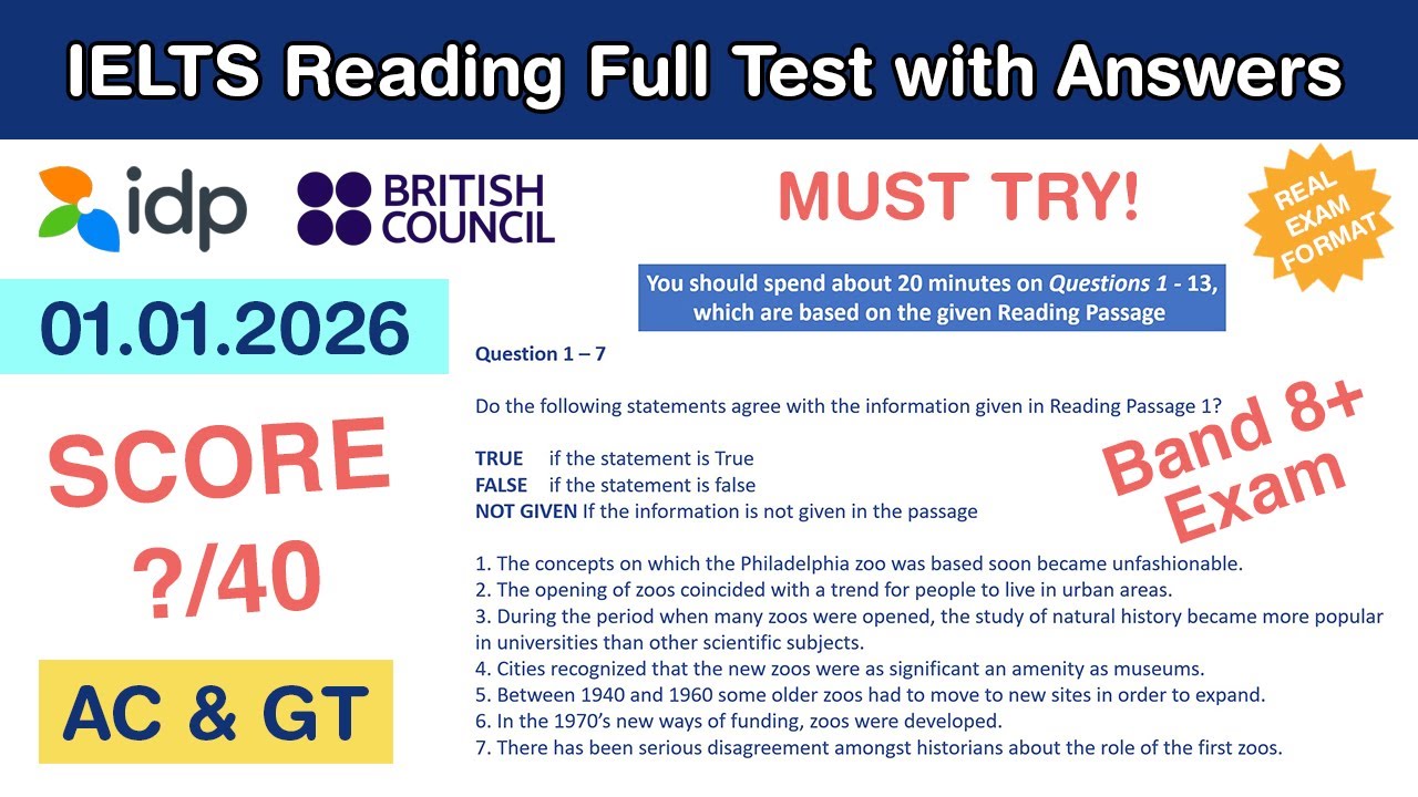 IELTS Reading Practice Test with Answers 01.01.2026 - Test 