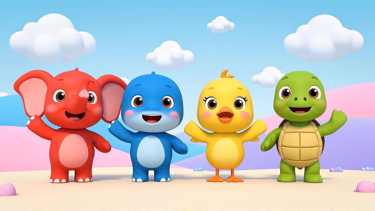 Primary Colors Animals Jump | Fun Learning Song for Kids