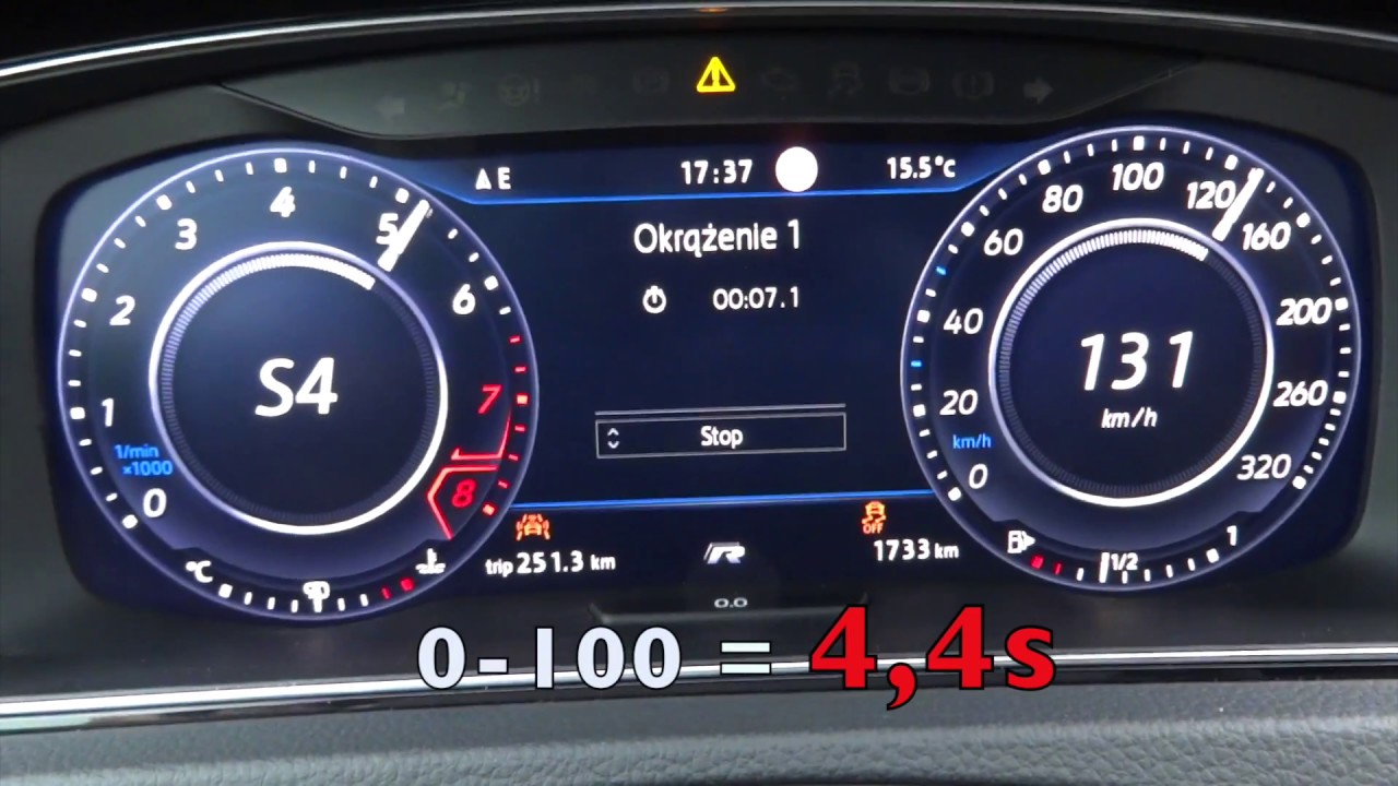 Volkswagen Golf R 2017 : 0-100, 0-200 Facelift 310ps