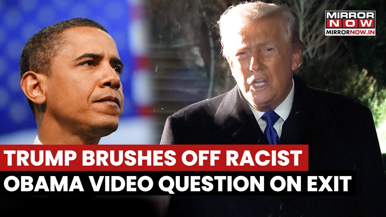 Trump Avoids Comment On Racist Video Targeting Obama During White House Exit | Watch