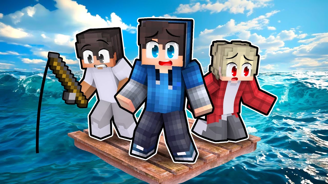 3 KAMAR&Aacute;DI vs REALISTICK&Yacute; RAFT v Minecraftu...