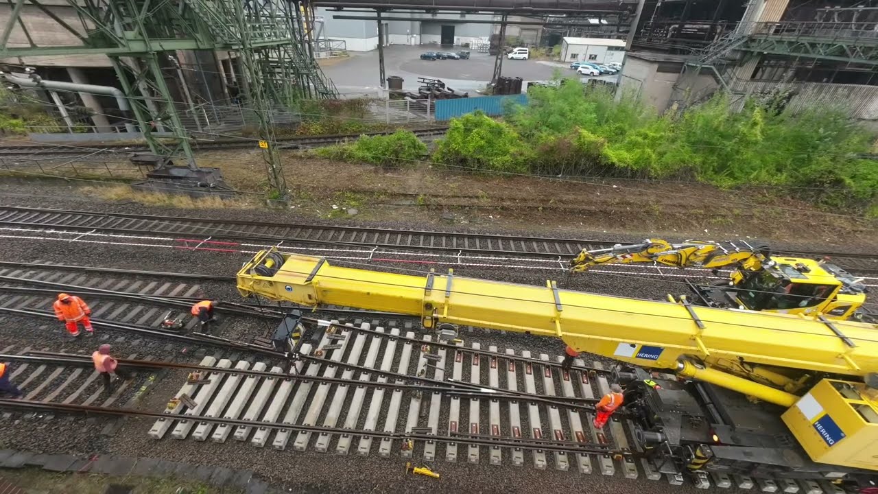 Weichenerneuerung Bahnhof Völklingen Weiche 53 und 54: Einlegen der Weichen