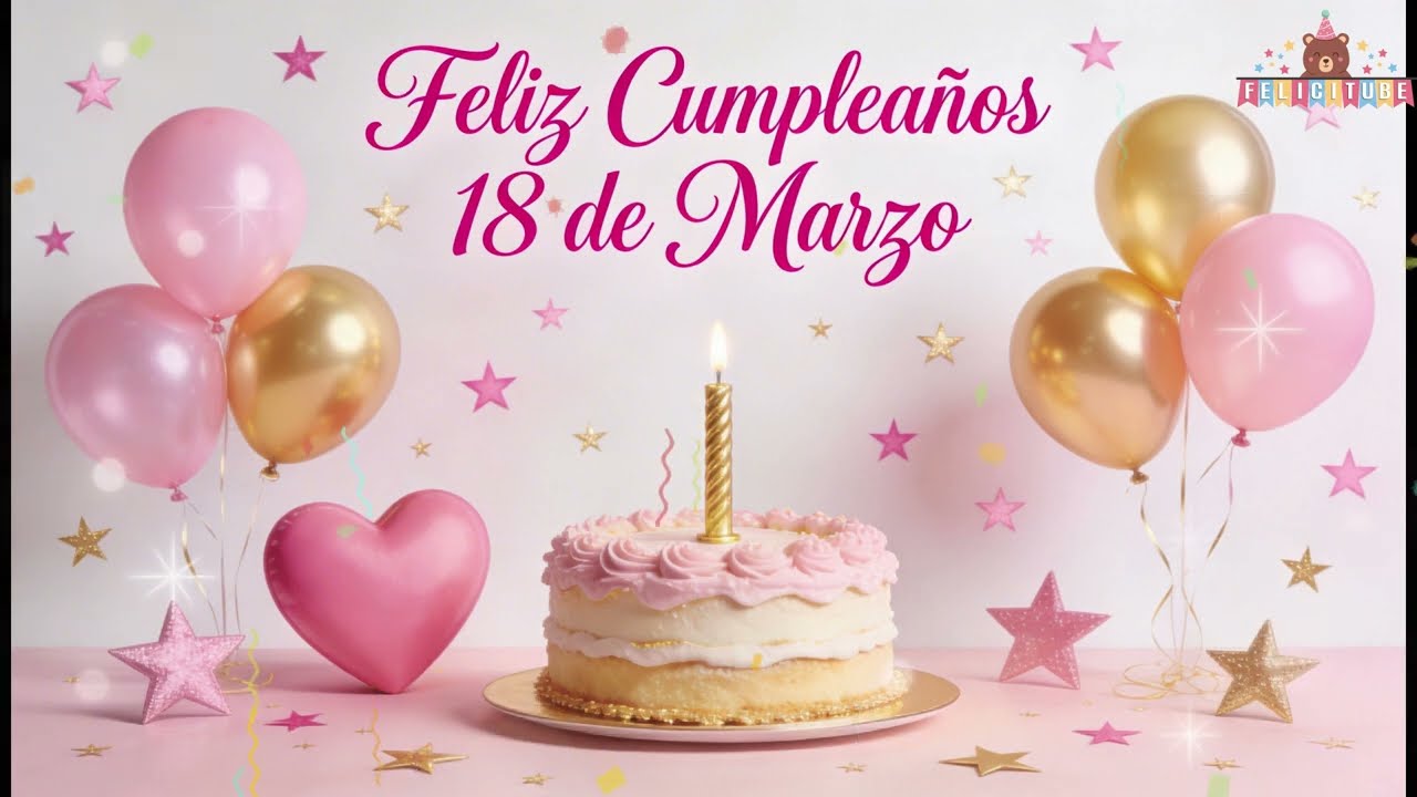 Feliz Cumpleaños 18 de Marzo 🎂 Hoy Brillan los Nacidos el 18 de Marzo 🎂 Canción de Feliz Cumpleaños