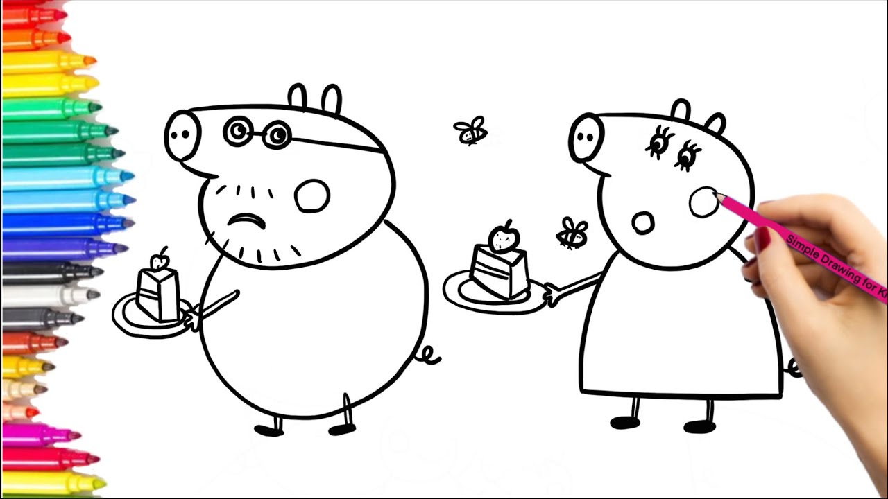 Drawing and Coloring Peppa Pig 