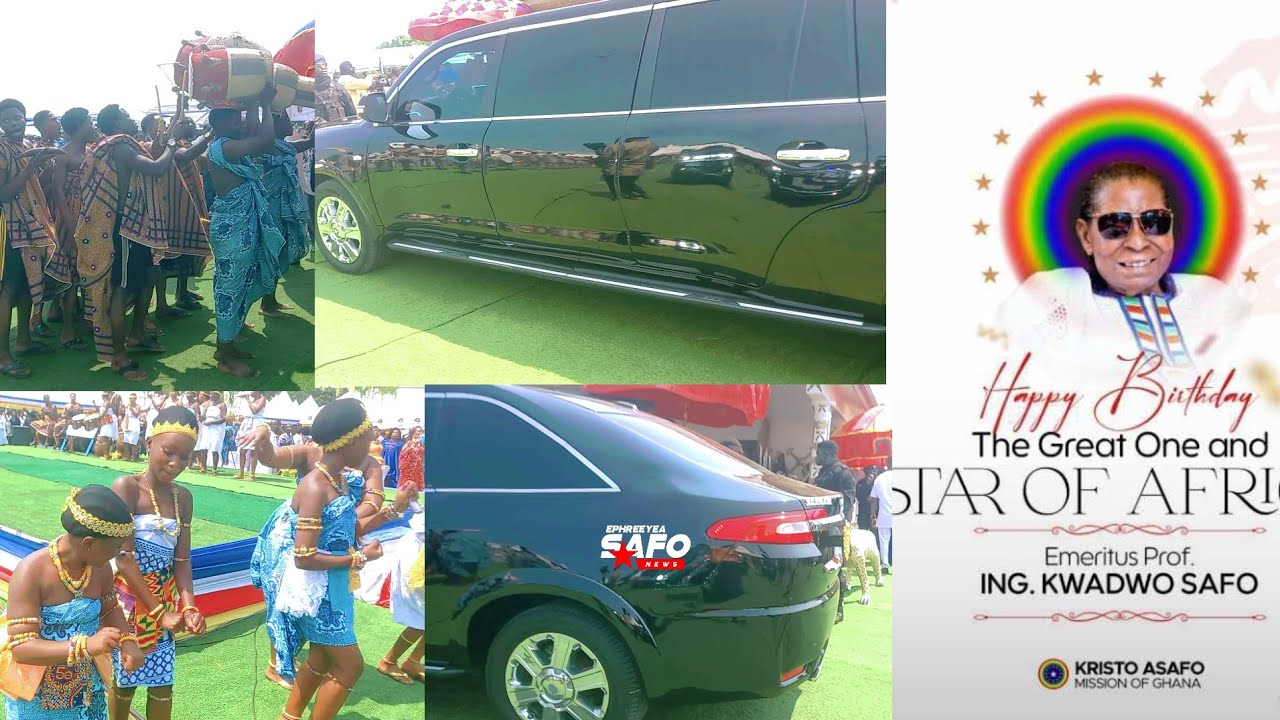 Watch Apostle Safo grand entry with Kantanka made Presidential Vehicle at his Birthday celebration🔥