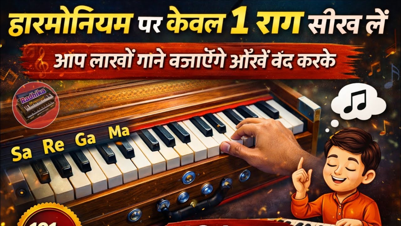 हारमोनियम पर केवल 1 राग सीख लें | आप लाखों गाने बजाएंगे आँखें बंद करके | 101% गारंटी लिखकर देता हूं 