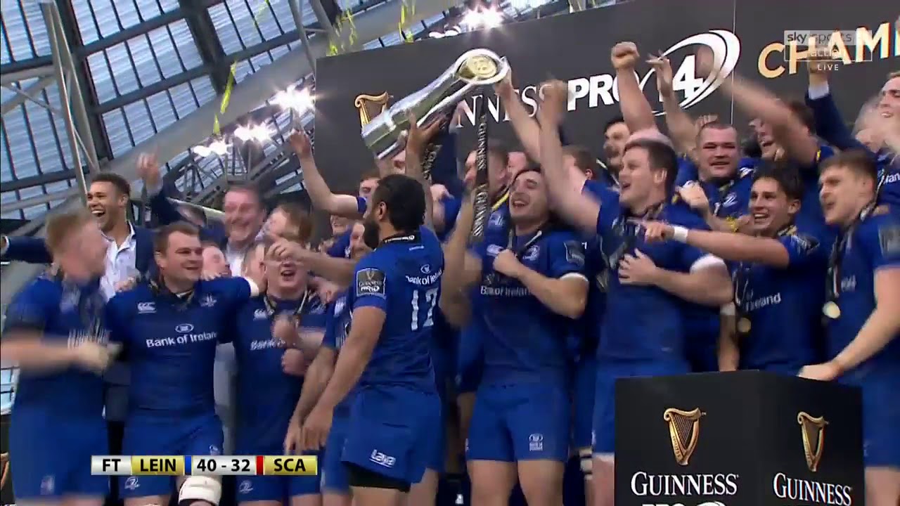 Isa Nacewa lifts the Guinness PRO14 trophy | Leinster v Scarlets