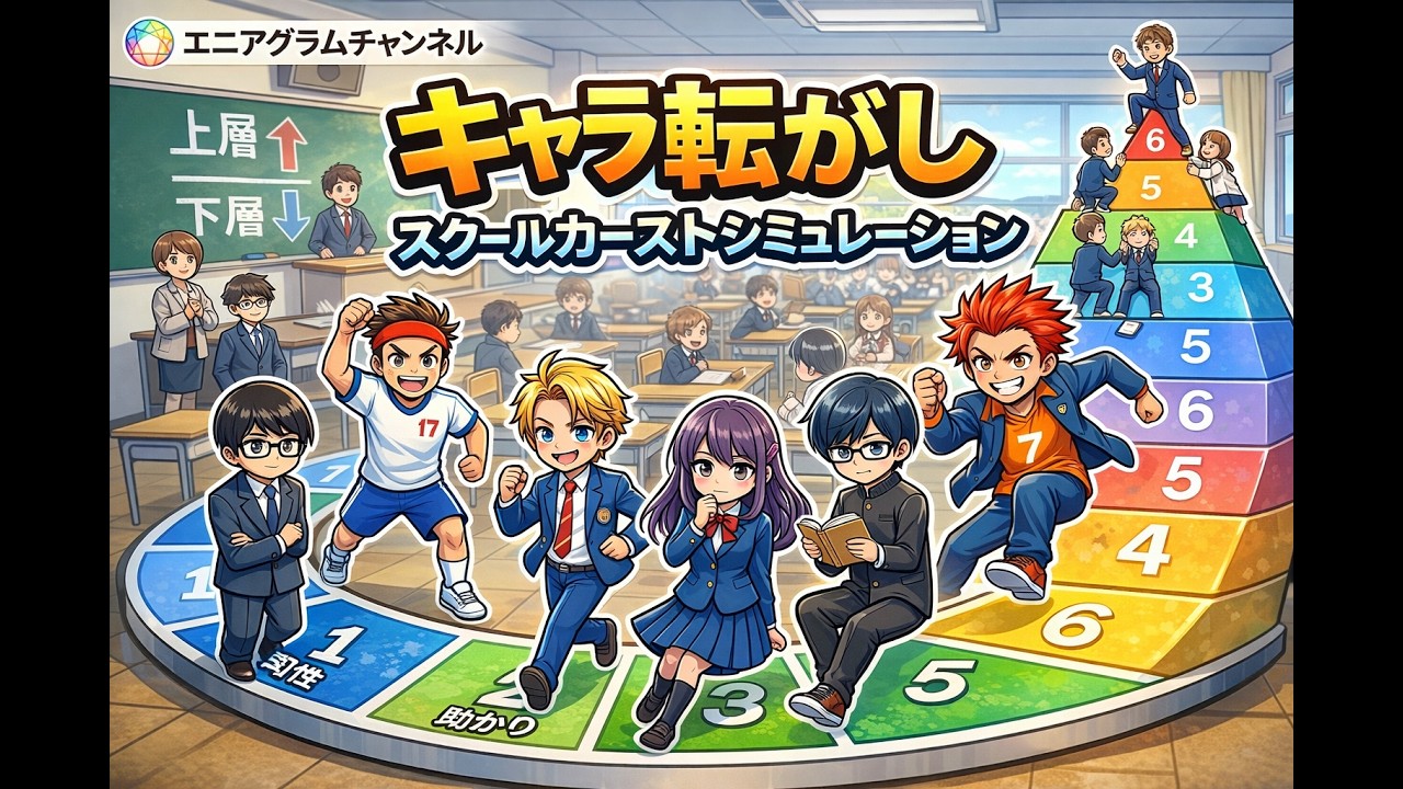 エニアグラムチャンネル　キャラ転がし　スクールカースト シミュレーション　各タイプの価値観
