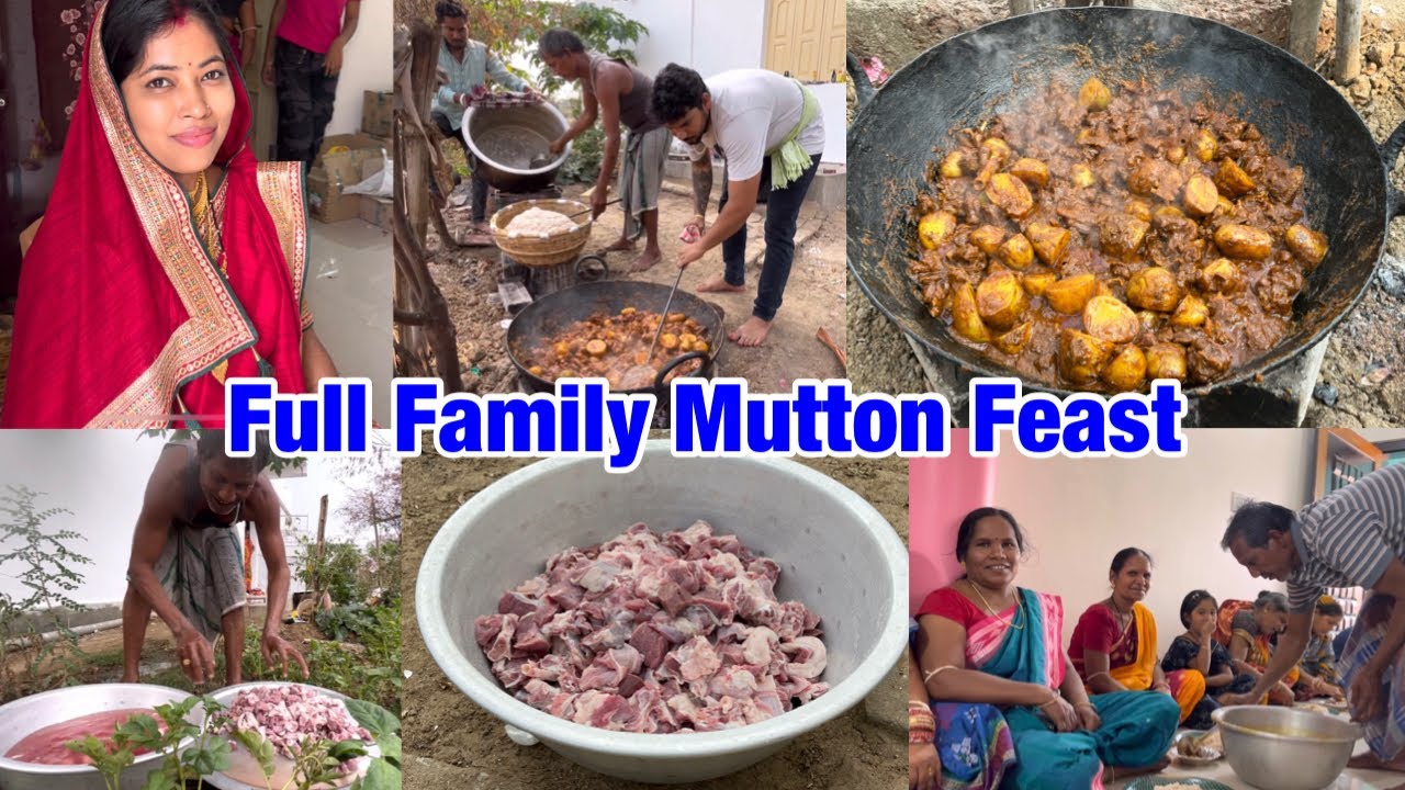 ବାହାଘର ପରେ ମଟନ୍ Feast😋First Time 10 Kg Mutton ରାନ୍ଧିଲେ ବାପା @lifeofsridhar9099