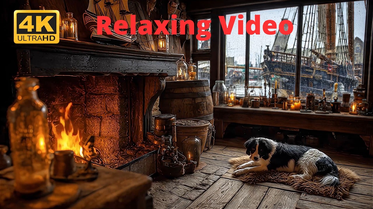 Warm Fireplace Burning For Relaxation.4K-Burning Fireplace and Crackling Fire Sounds 3 Hours
