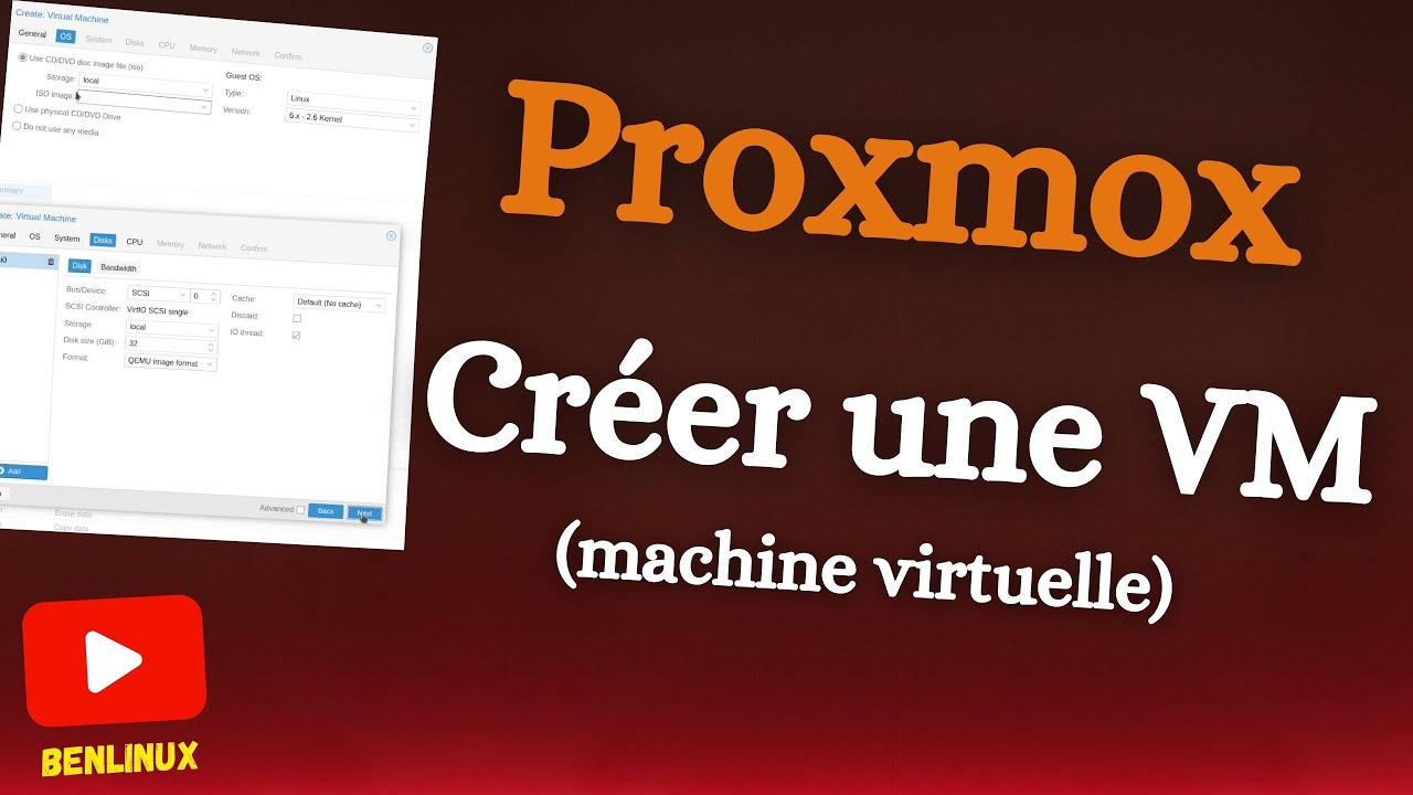 Créer une vm (machine virtuelle) dans Proxmox
