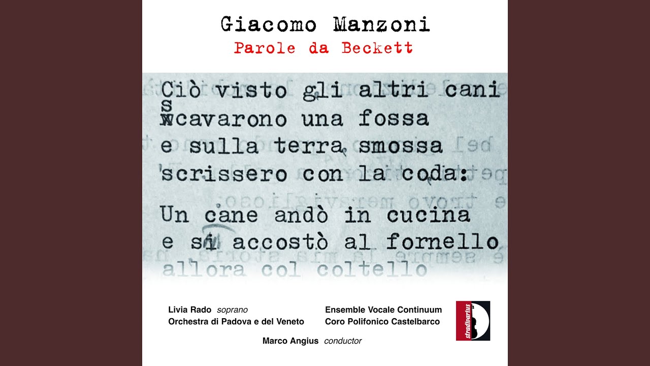 PAROLE DA BECKETT (1971) per 2 cori, 3 gruppi strumentali e nastro magnetico