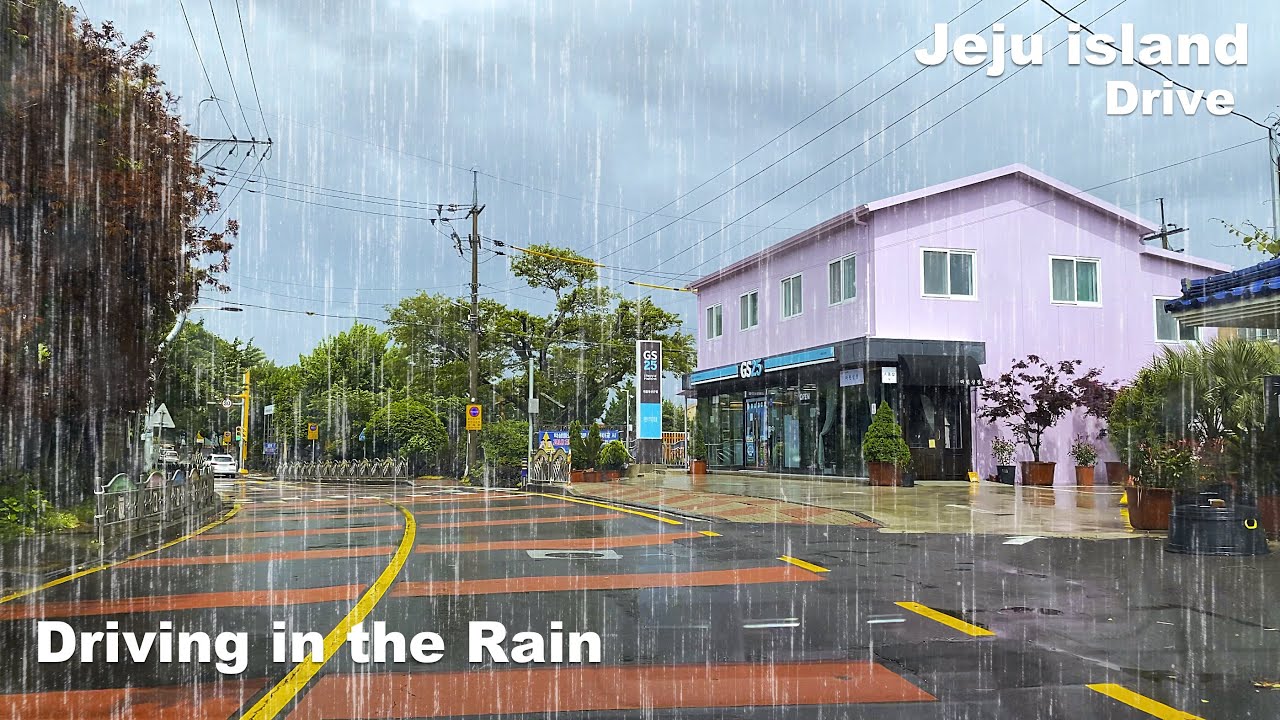 Driving in the Rain Jeju island (No Talking, No Music) | South Korea Travel・4K HDR